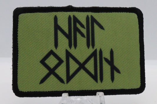 Hail Odin runes 2"x3" morale patch with hook and loop backing