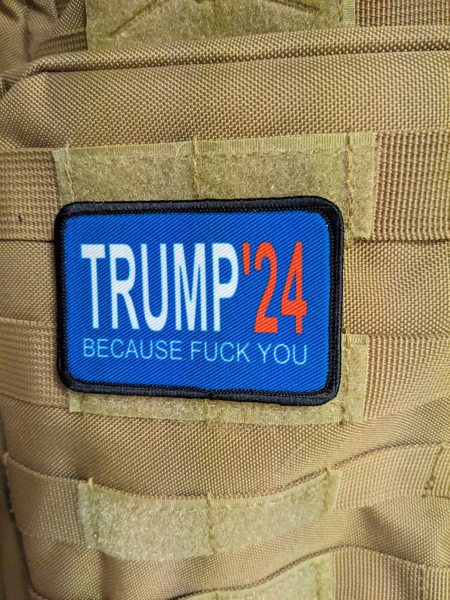 24 because fuck you that's why meme 2"x3" removable morale patch with hook and loop backing