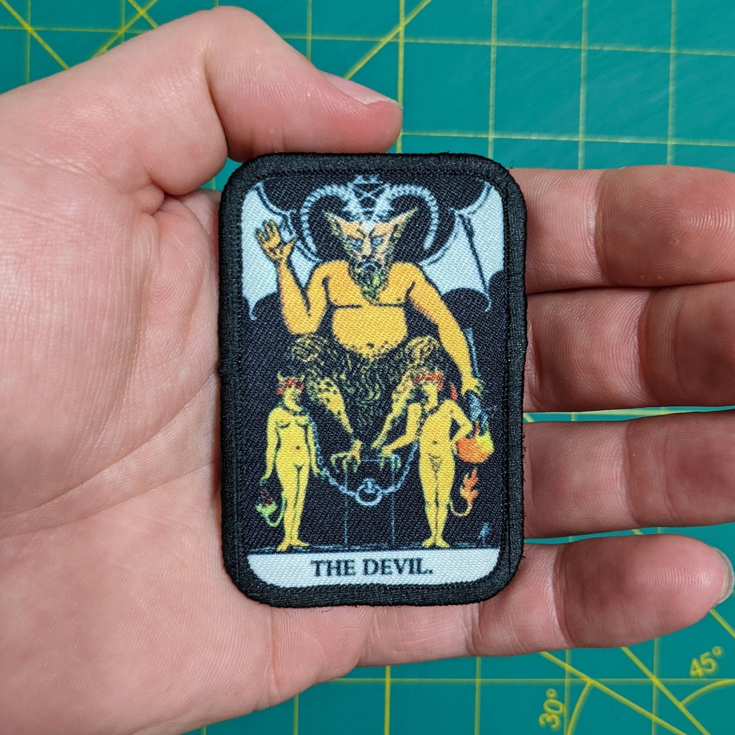 The devil tarot card special forces military  2"x3" morale patch with hook and loop backing