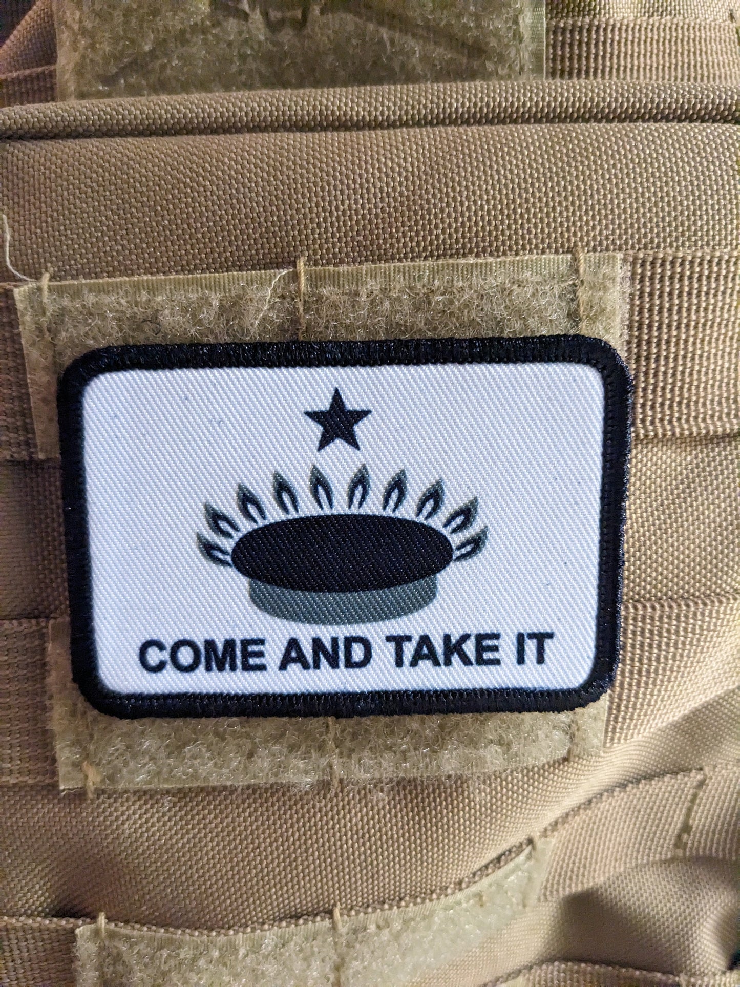 come take it gas stove ban joke flag 2nd amendment removable patch 2"x3" morale patch with hook and loop backing