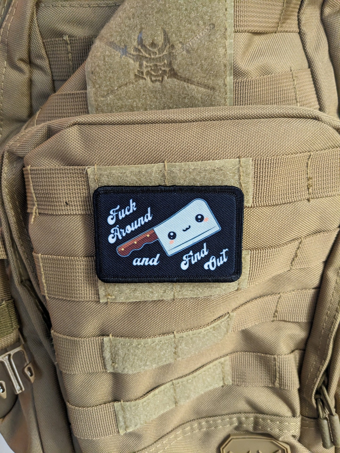 F around and find out cleaver funny  meme cute  2"x3" morale patch with hook and loop backing