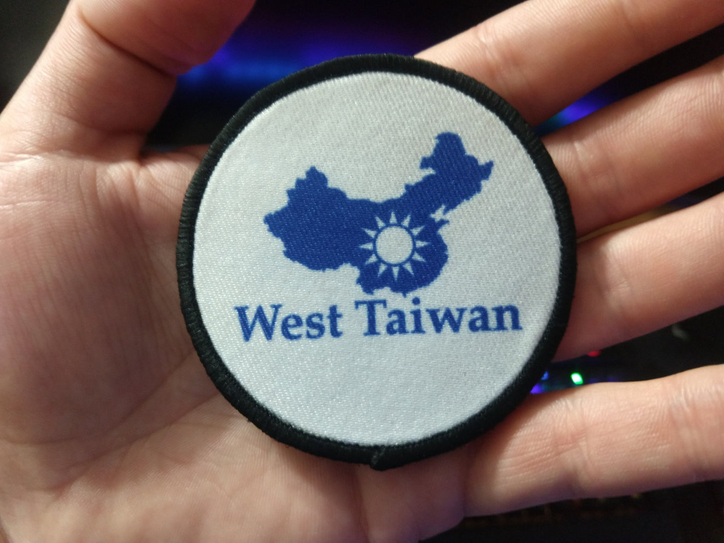 West Taiwan anti-ccp anti-communist support meme 3" circle morale patch with hook and loop backing