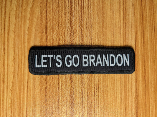 Let's Go Brandon meme 1"x4" removable morale patch with hook and loop backing good for back of operator hats