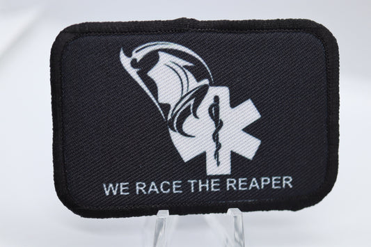 First responder Race the Reaper 2"x3" morale patch with hook and loop backing