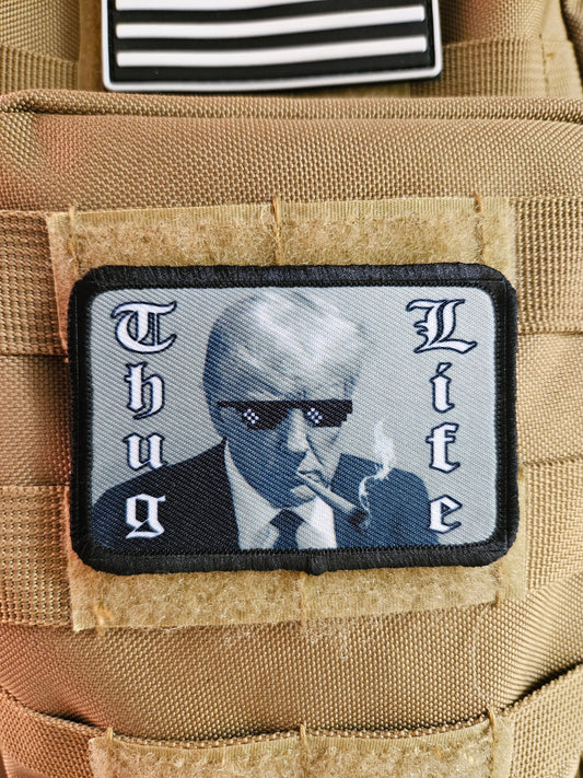 Thug life donald guilty meme 2"x3" morale patch with hook and loop backing