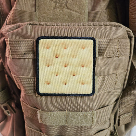 Saltine cracker enthusiasts Morale patch 3x3" square patch  with hook and loop backing