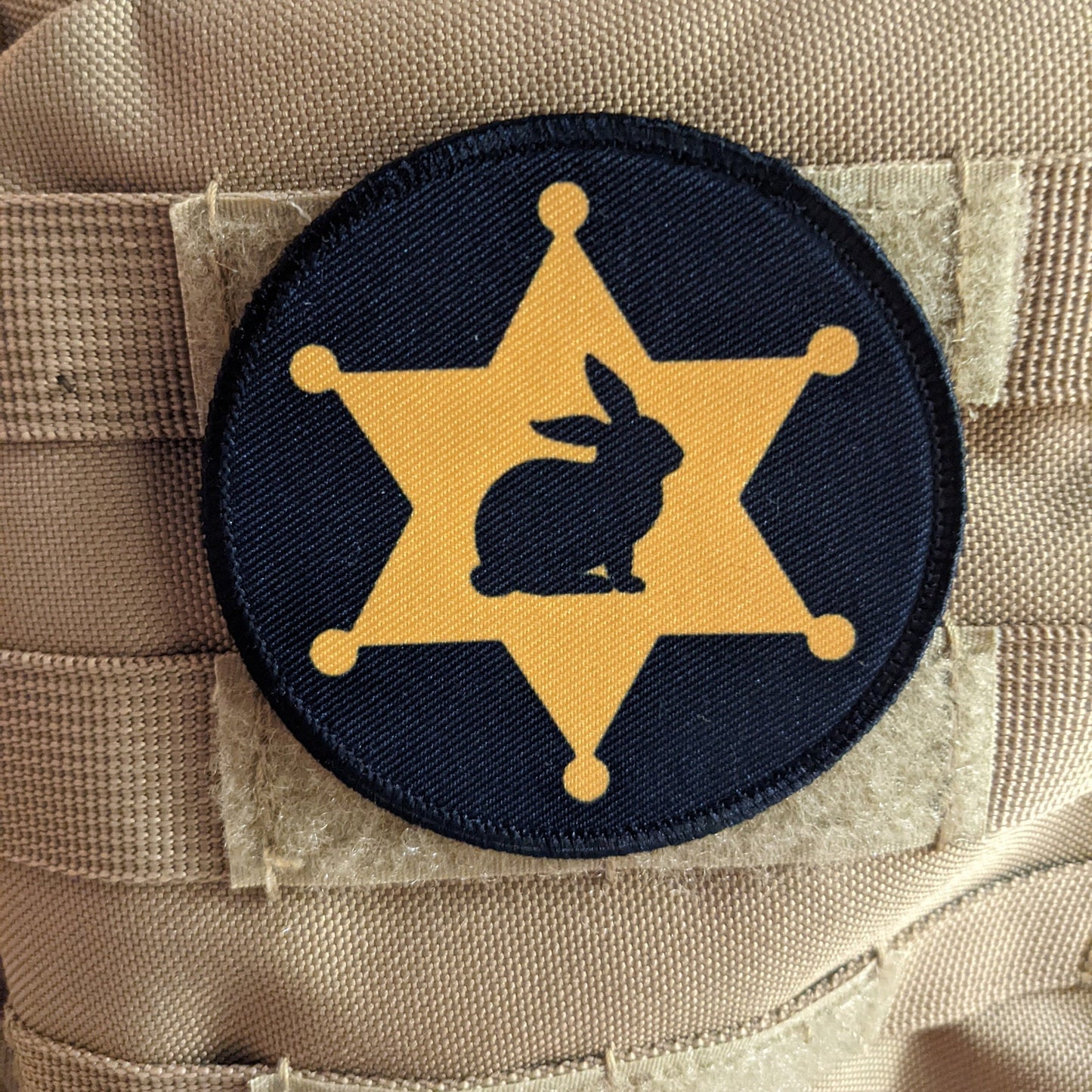 Badge bunny police wife girlfriend type 3  3" circle morale patch with hook and loop backing