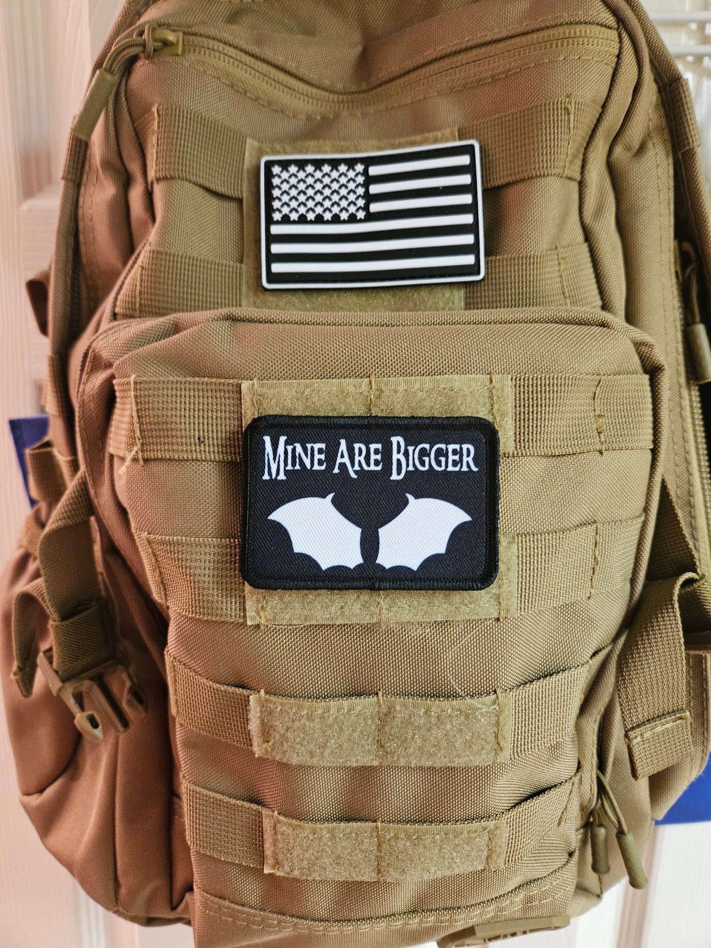 Mine are bigger bat wings fae fairy fantasy meme 2"x3" morale patch with hook and loop backing