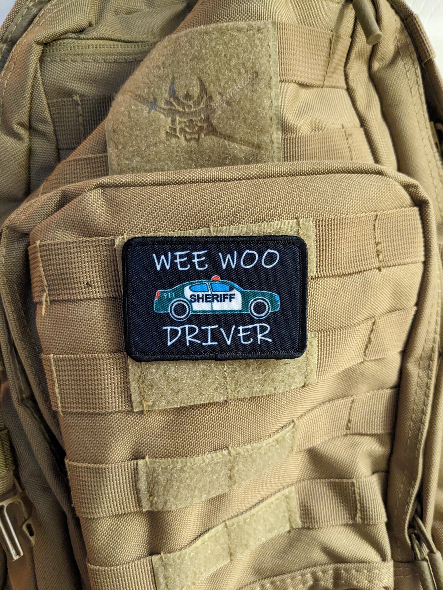 Florida version Wee woo driver sheriff department car driver funny 2"x3" removable morale patch with hook and loop backing
