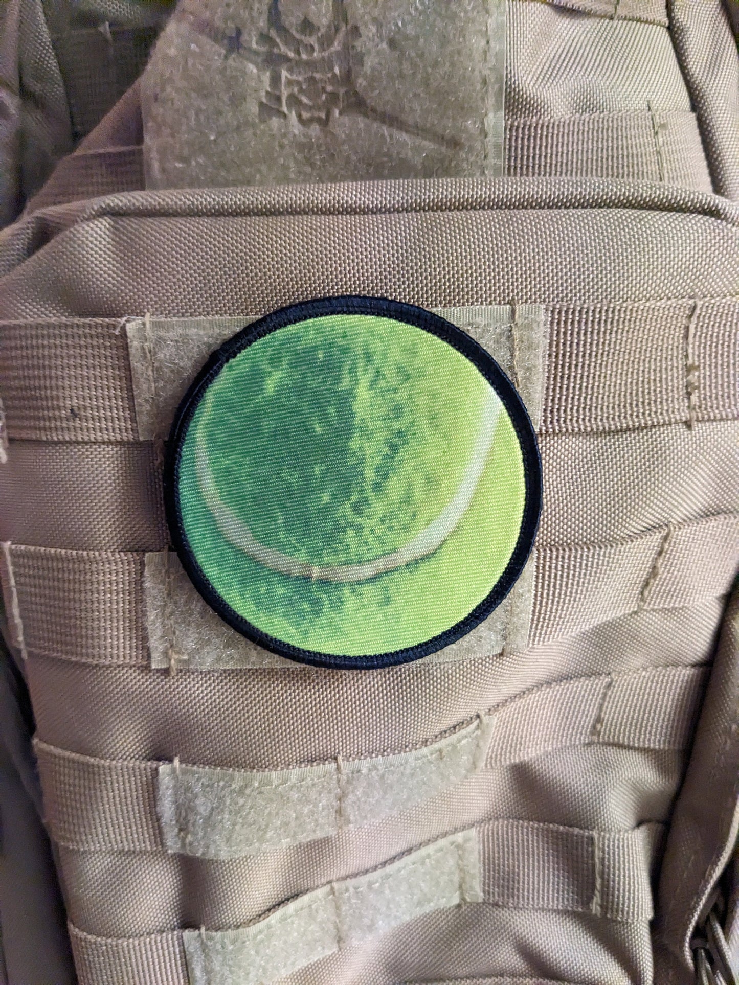 Tennis ball sports 3" circle morale patch with hook and loop backing