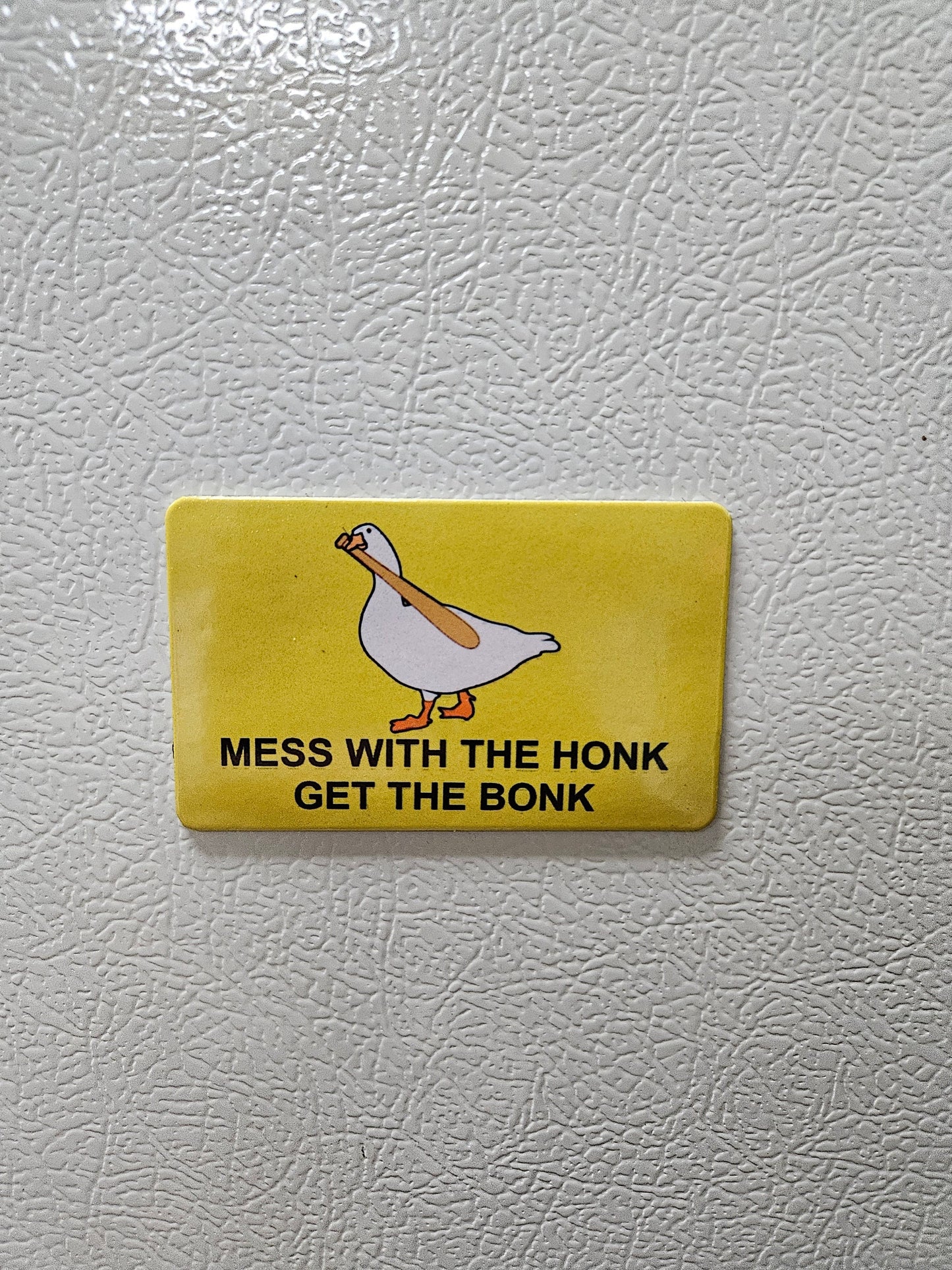 Funny mess with the honk get the bonk Gadsden flag parody fridge magnet x3.   2x3.5" dimensions