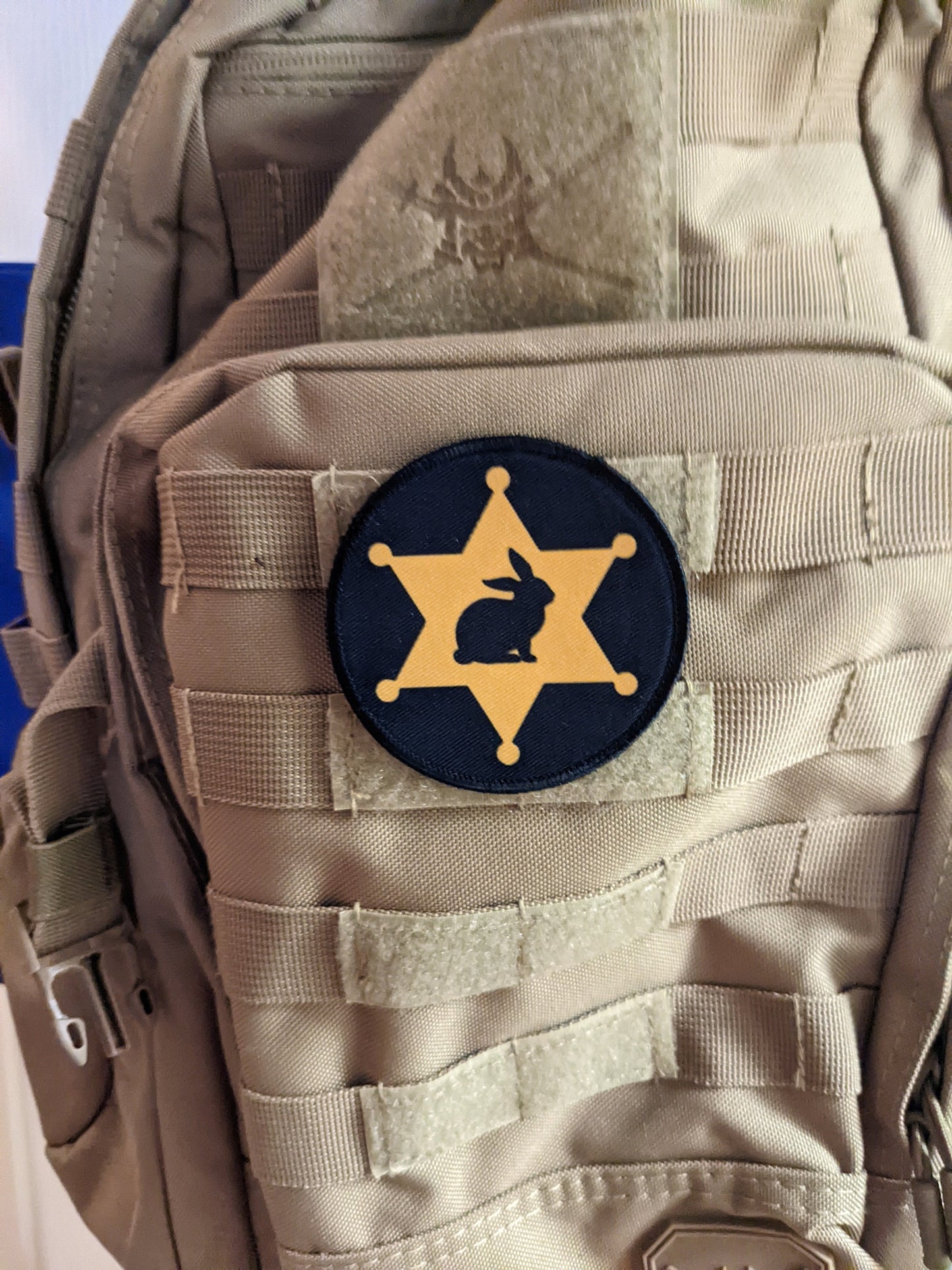 Badge bunny police wife girlfriend type 3  3" circle morale patch with hook and loop backing