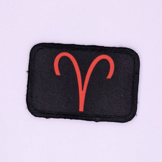Aries sign zodiac custom colors available 2"x3" morale patch with hook and loop backing