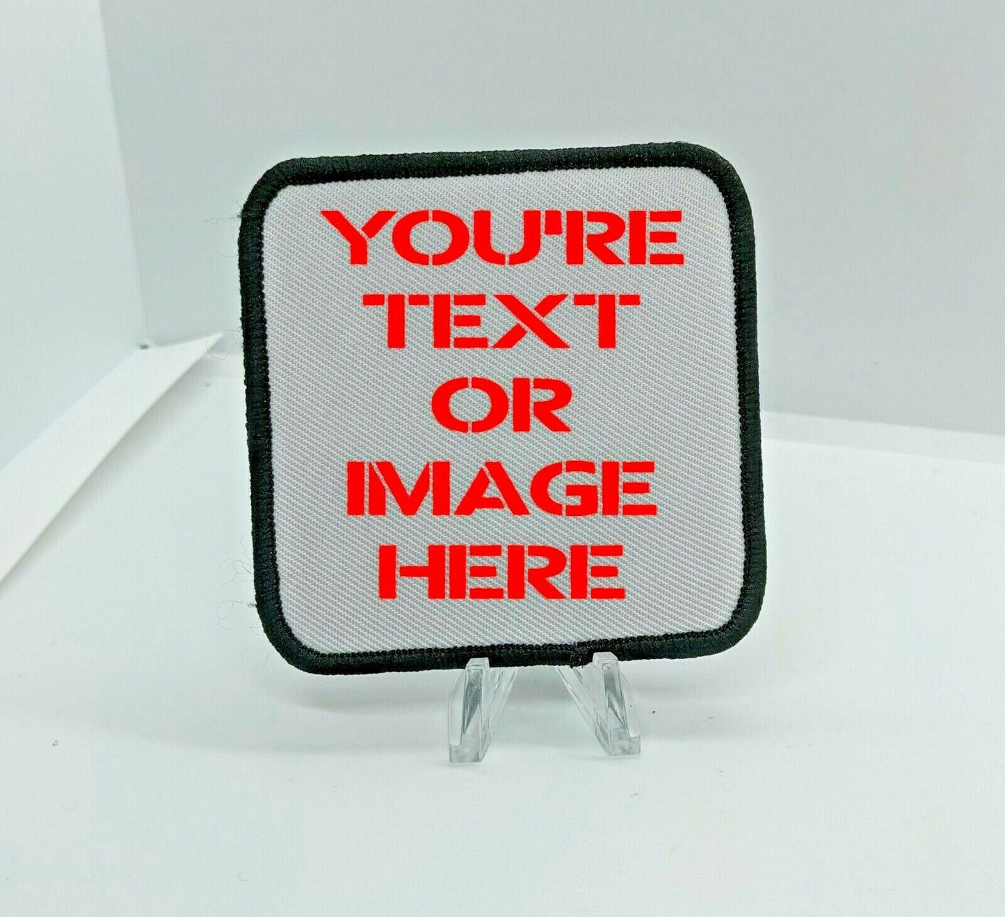 Custom choose your own image or text 3"x3" square  hook & loop morale patch