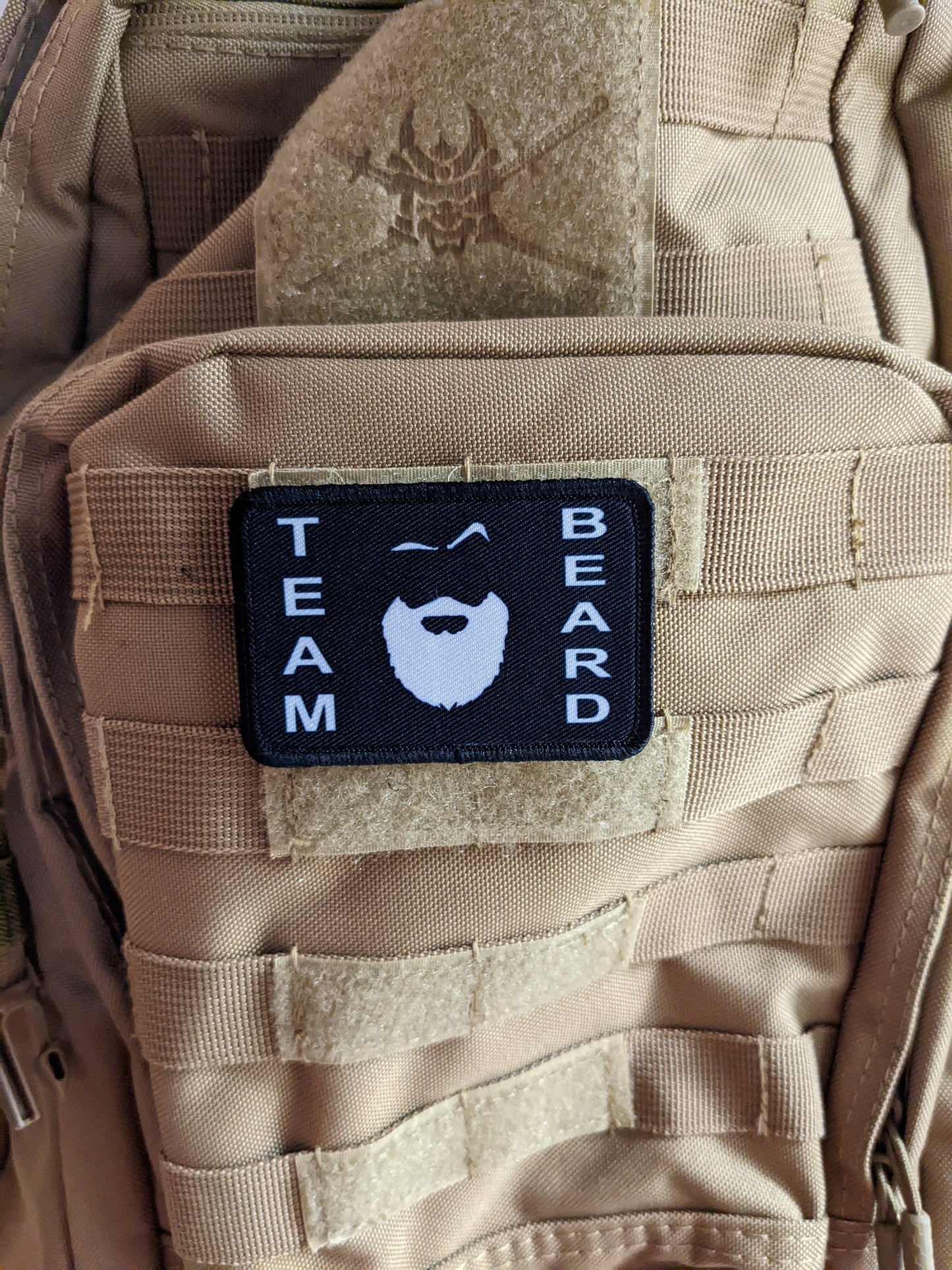 Team beard  meme funny 2"x3"  removable morale patch with hook and loop backing
