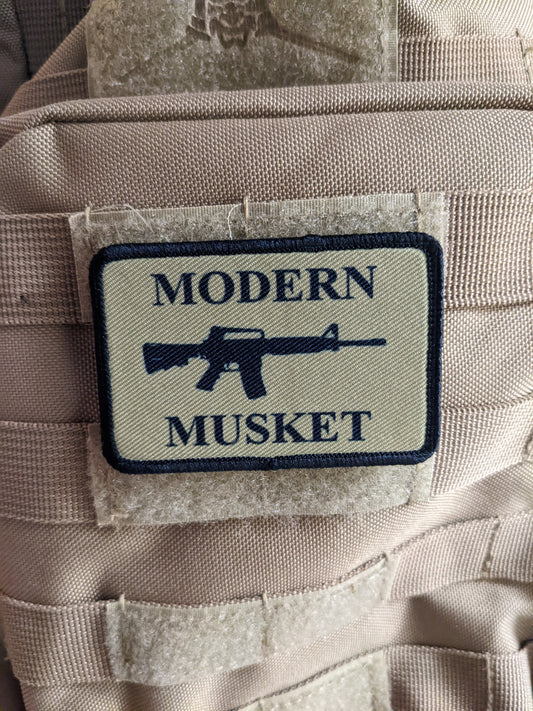 Modern musket 2nd amendment support patch 2"x3" morale patch with hook and loop backing
