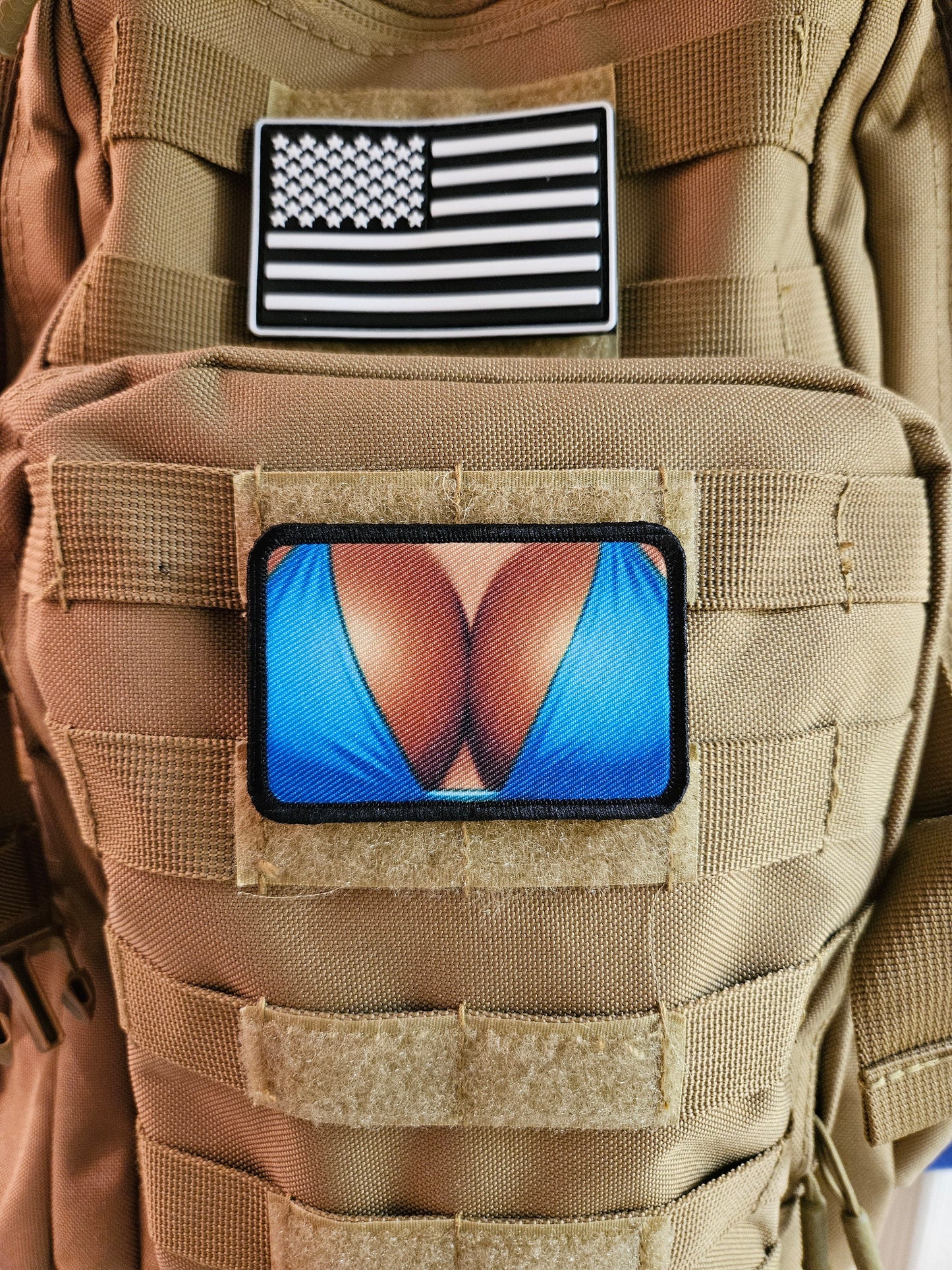 Huge mommy milkers meme  dark version 2"x3" morale patch with hook and loop backing