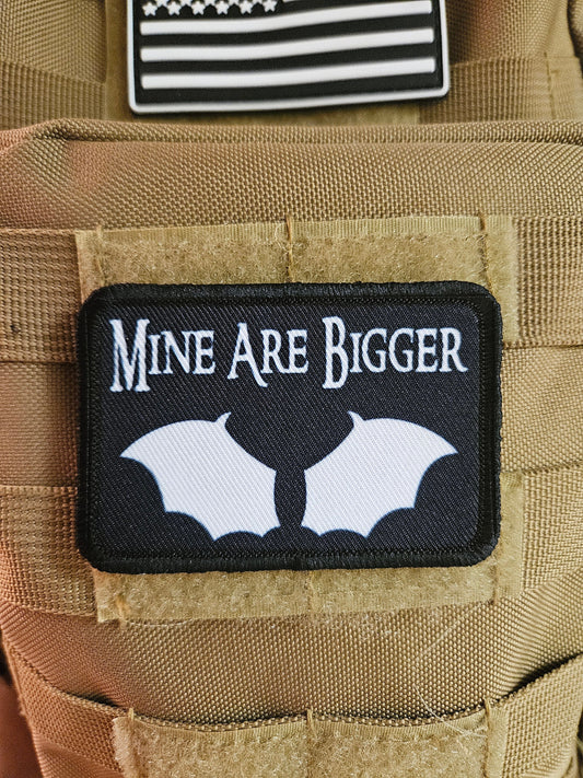 Mine are bigger bat wings fae fairy fantasy meme 2"x3" morale patch with hook and loop backing