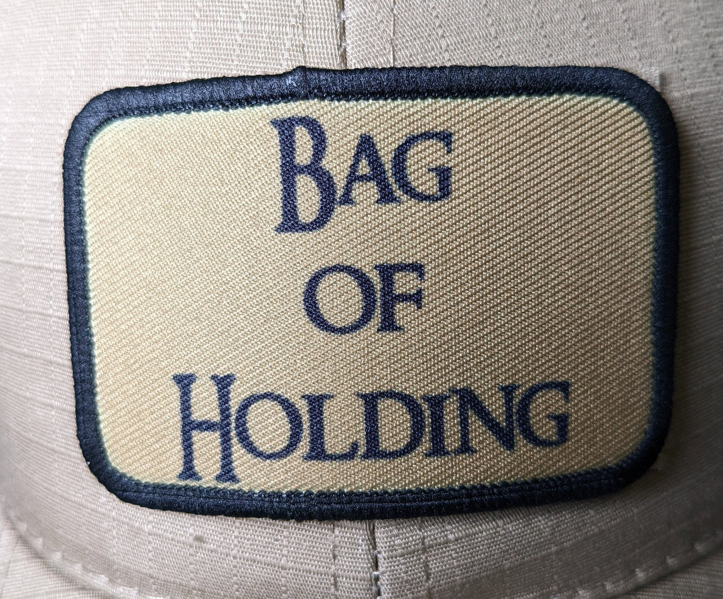 bag of holding dnd dungeons and dragon meme 2"x3" morale patch with hook and loop backing