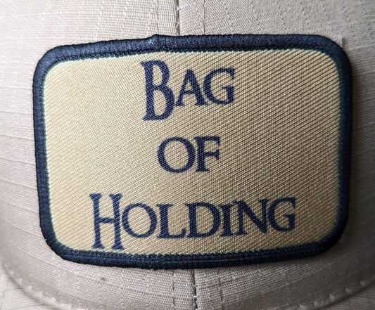 bag of holding dnd dungeons and dragon meme 2"x3" morale patch with hook and loop backing