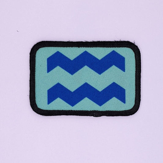 Aquarius sign zodiac custom colors available 2"x3" morale patch with hook and loop backing