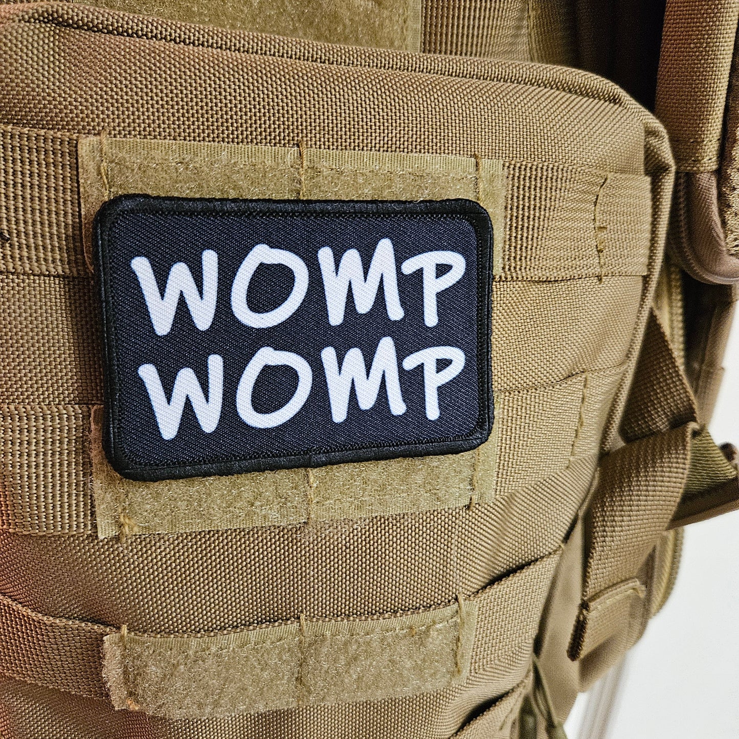 Womp womp sarcastic meme 2"x3" morale patch with hook and loop backing