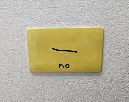 Funny "NO" poorly drawn Gadsden flag parody fridge magnet 2x3.5" dimensions