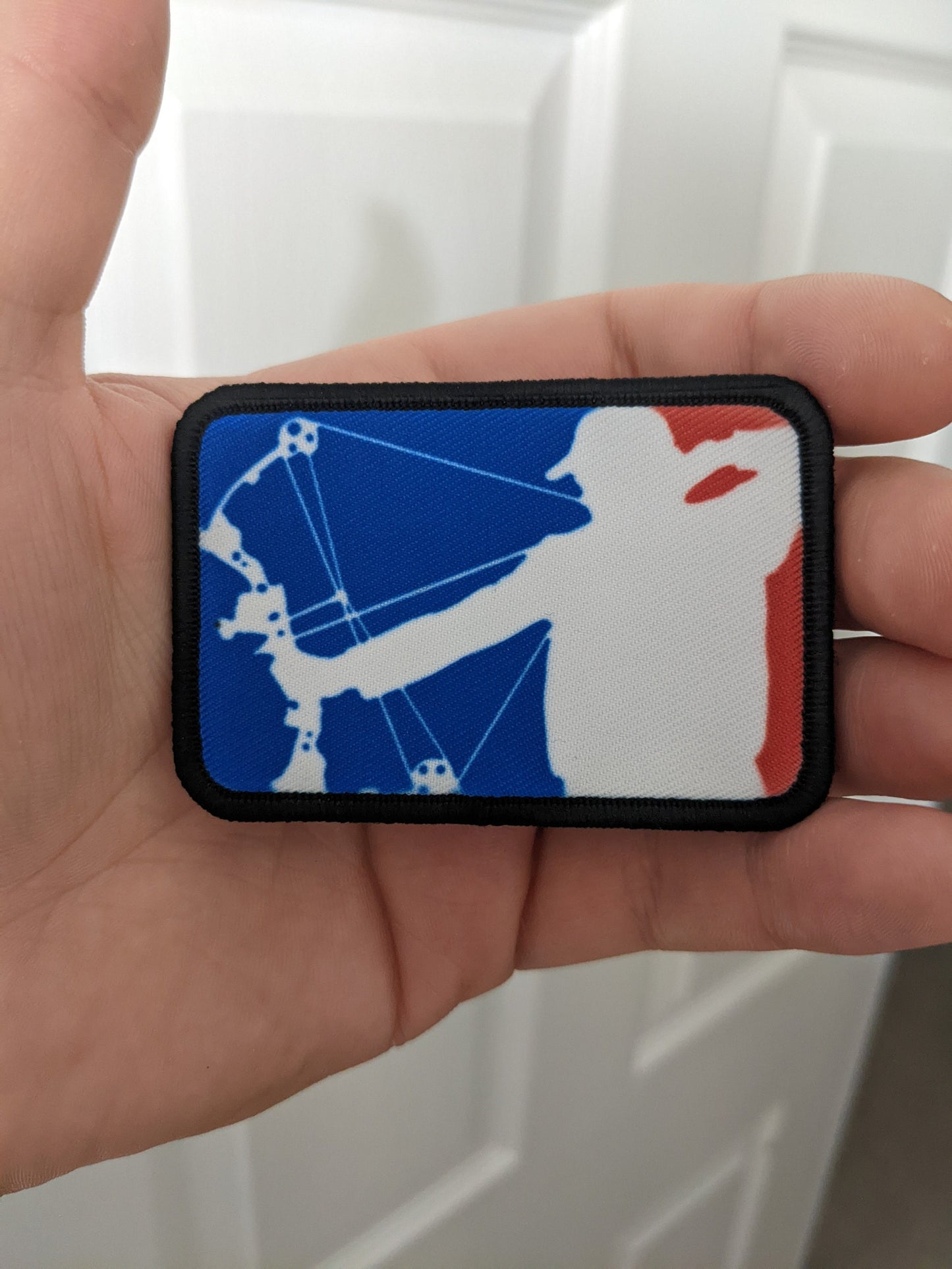 Major league bow hunter funny meme 2"x3" morale patch with hook and loop backing