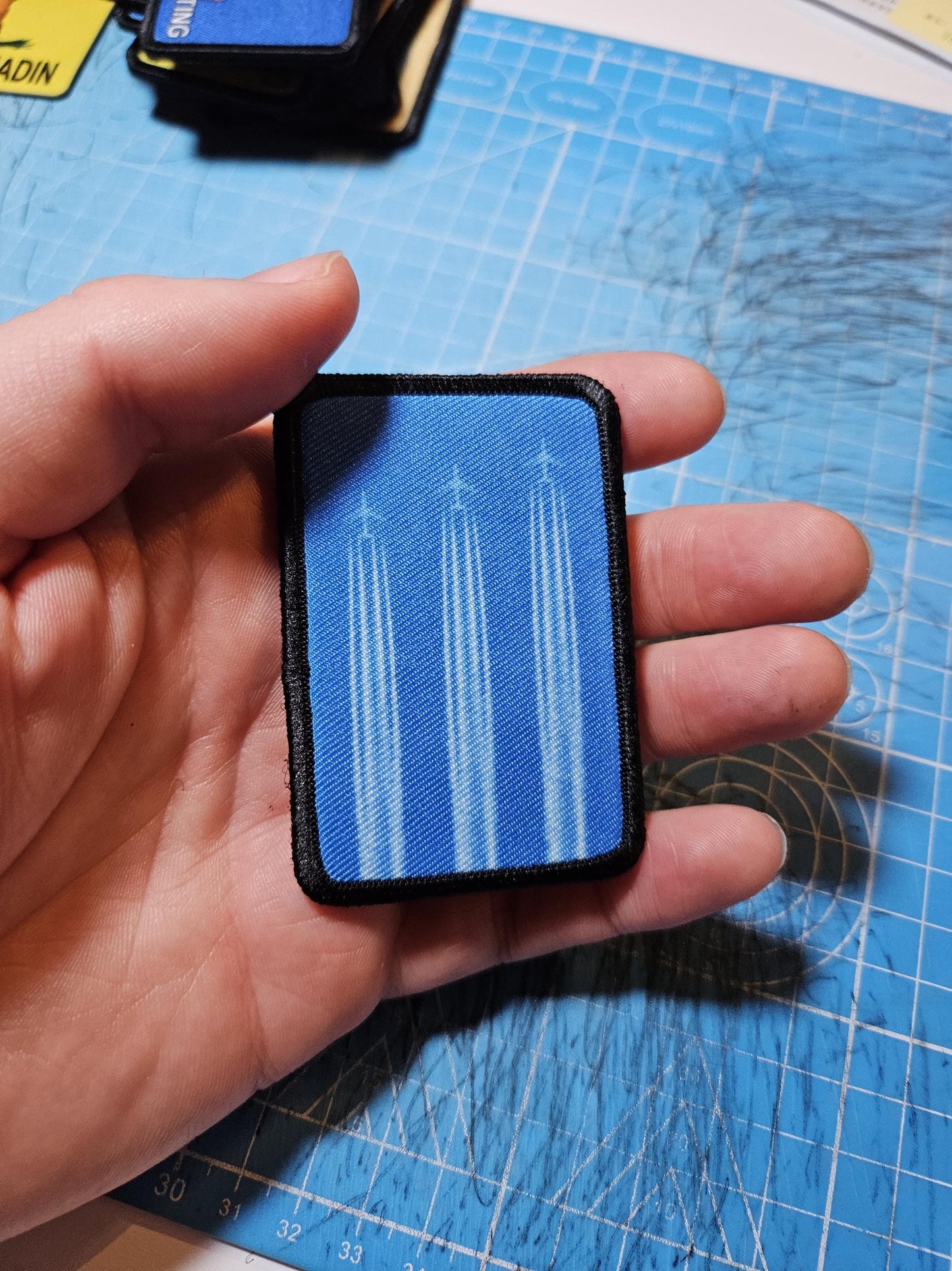 Chemtrails conspiracy humor joke 2"x3" morale patch with hook and loop backing