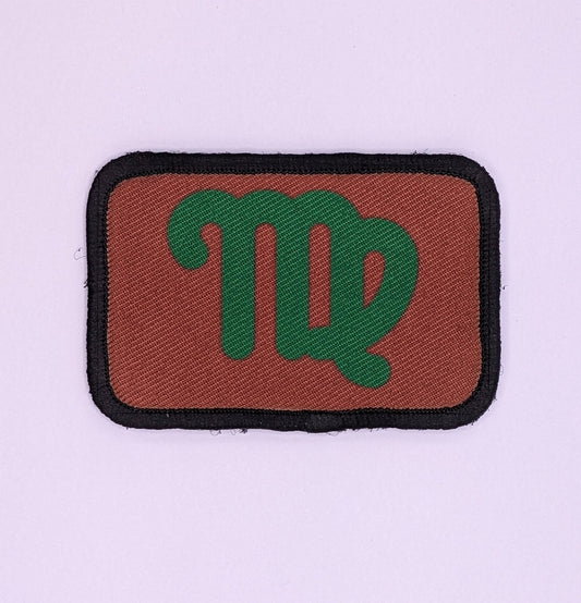 Virgo sign zodiac custom colors available 2"x3" morale patch with hook and loop backing