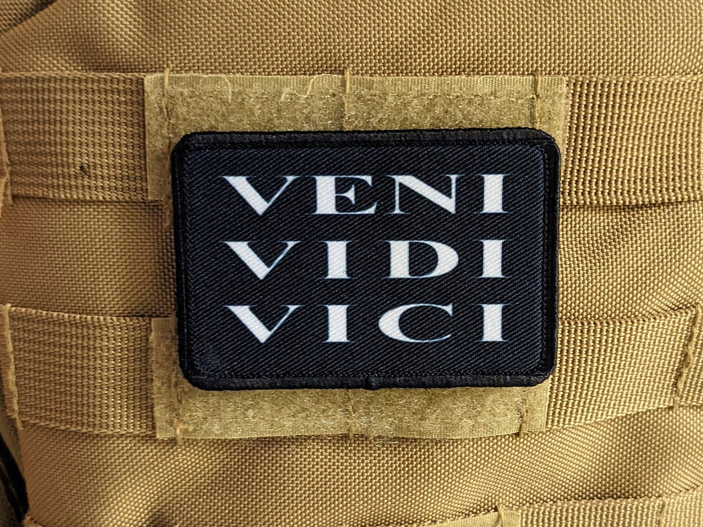 Veni Vidi Vici I came I saw I conquered Julius Caesar edc  2"x3" morale patch with hook and loop backing military joke meme