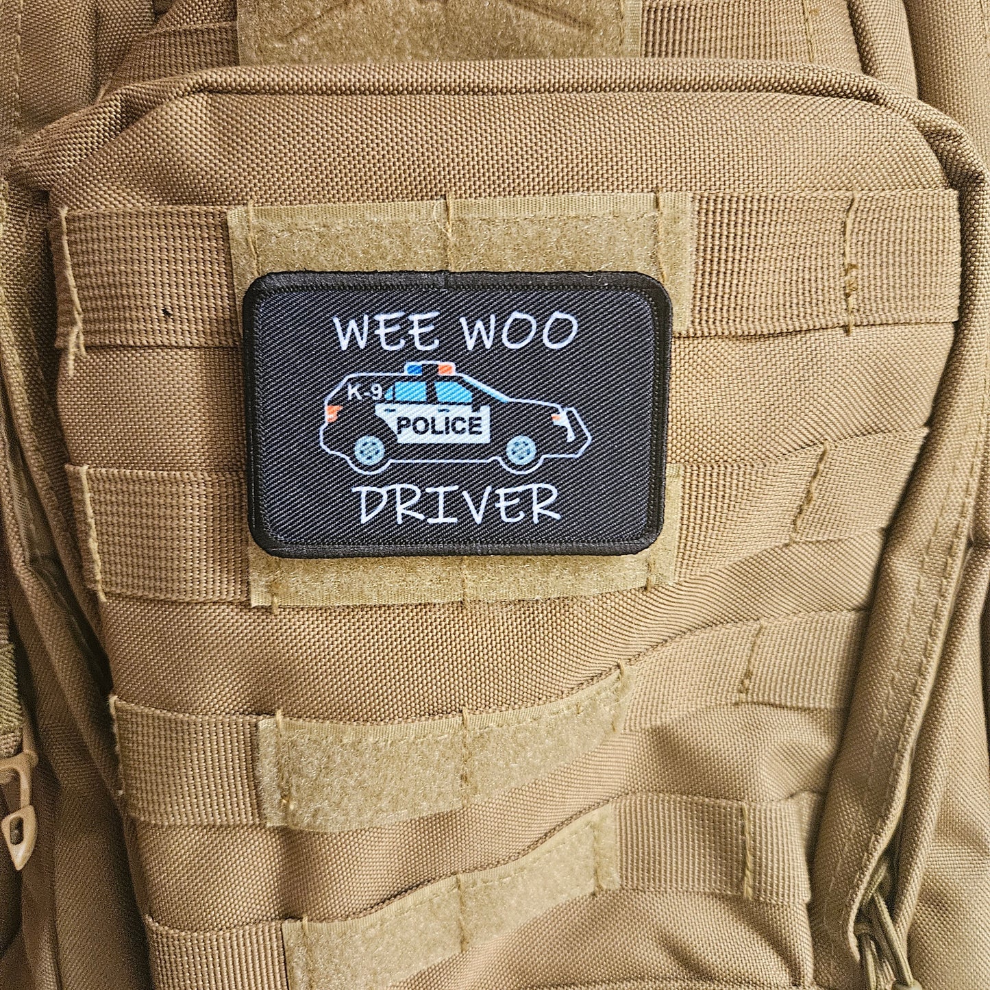 Wee woo driver k9 officer SUV funny 2"x3" removable morale patch with hook and loop backing