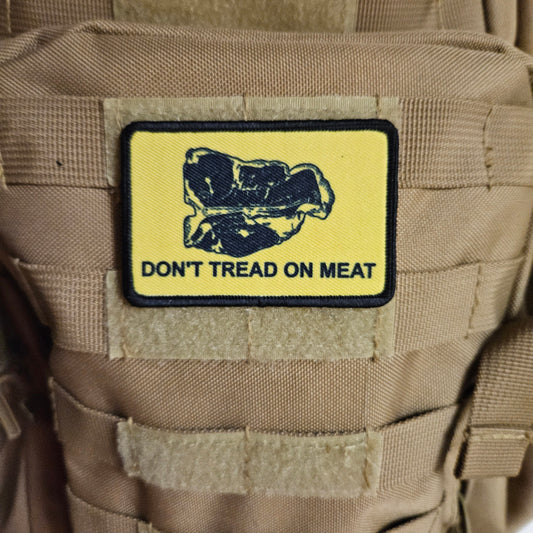 Don't tread on meat Gadsden flag goose meme 2"x3" removable morale patch with hook and loop backing