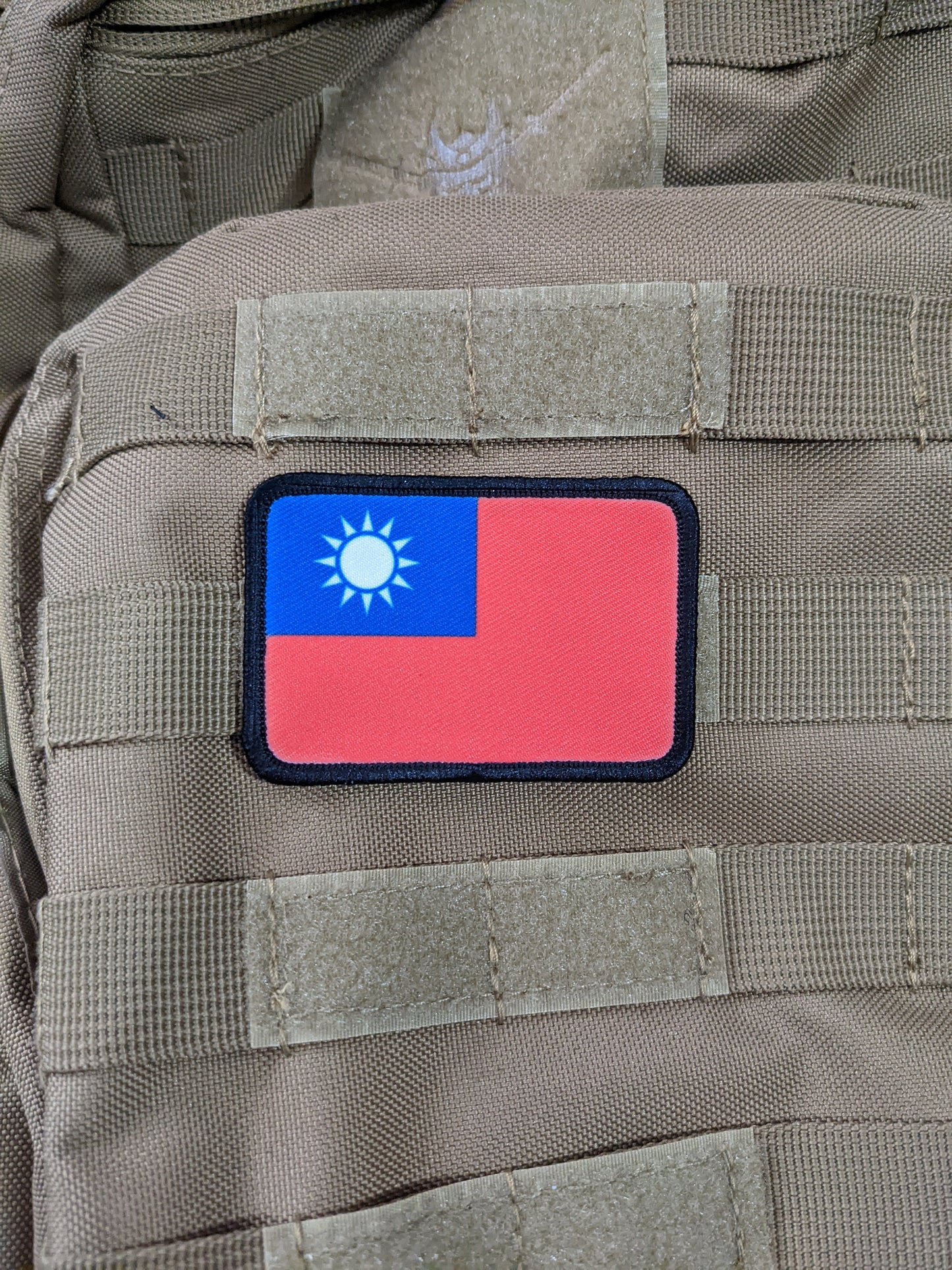 Taiwan Flag anti-ccp anti-communist support meme 2"x3" morale patch with hook and loop backing
