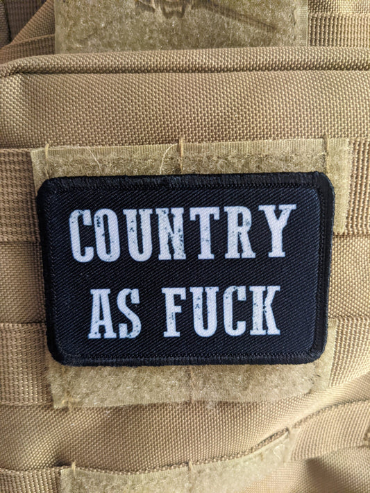 Country as fuck 2"x3" morale patch with hook and loop backing