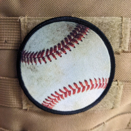 Baseball sports 3" circle morale patch with hook and loop backing