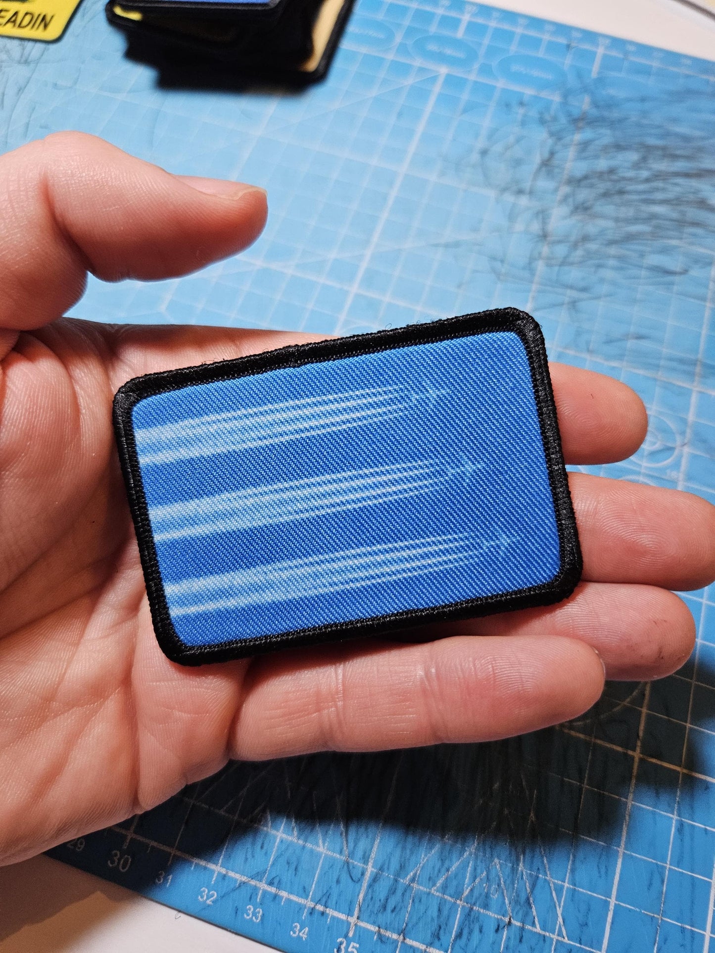 Chemtrails conspiracy humor joke 2"x3" morale patch with hook and loop backing