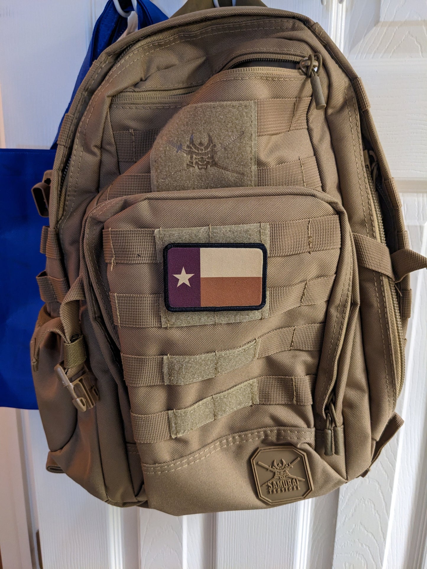 Texas flag coyote brown and tan  removable patch 2"x3" morale patch with hook and loop backing