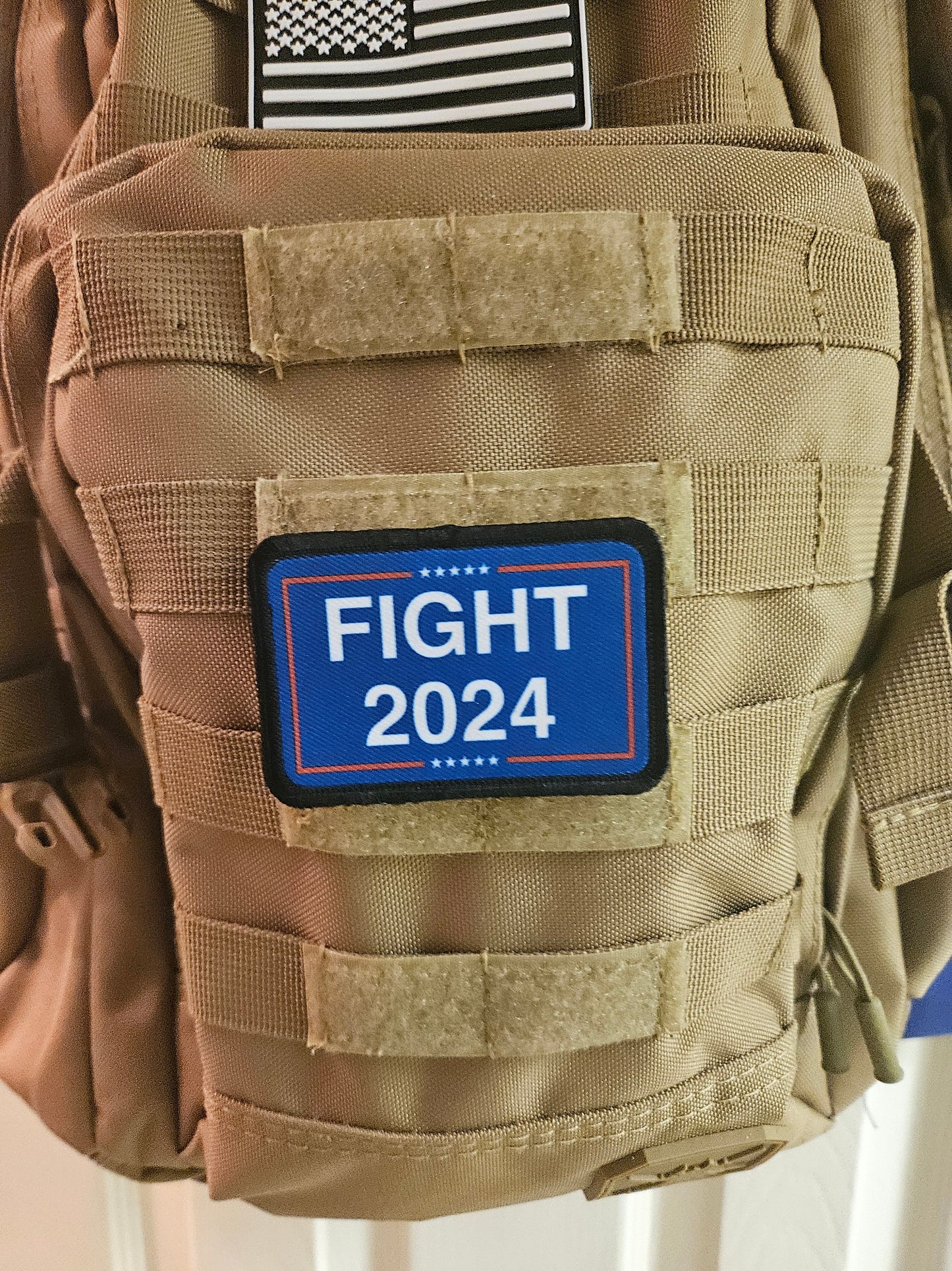 fight 2024  2"x3" morale patch with hook and loop backing military joke meme