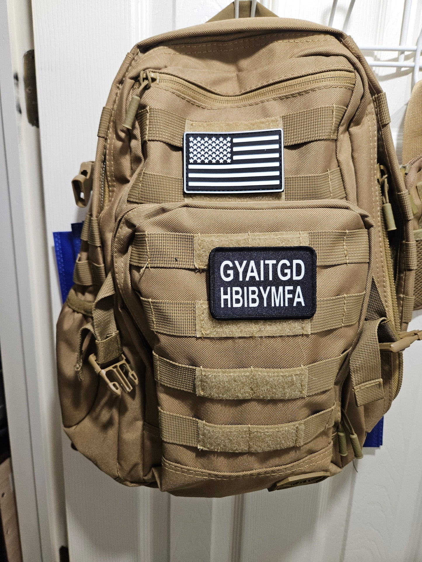 GYAITGDHBIBYMFA meme 2"x3" removable morale patch with hook and loop backing