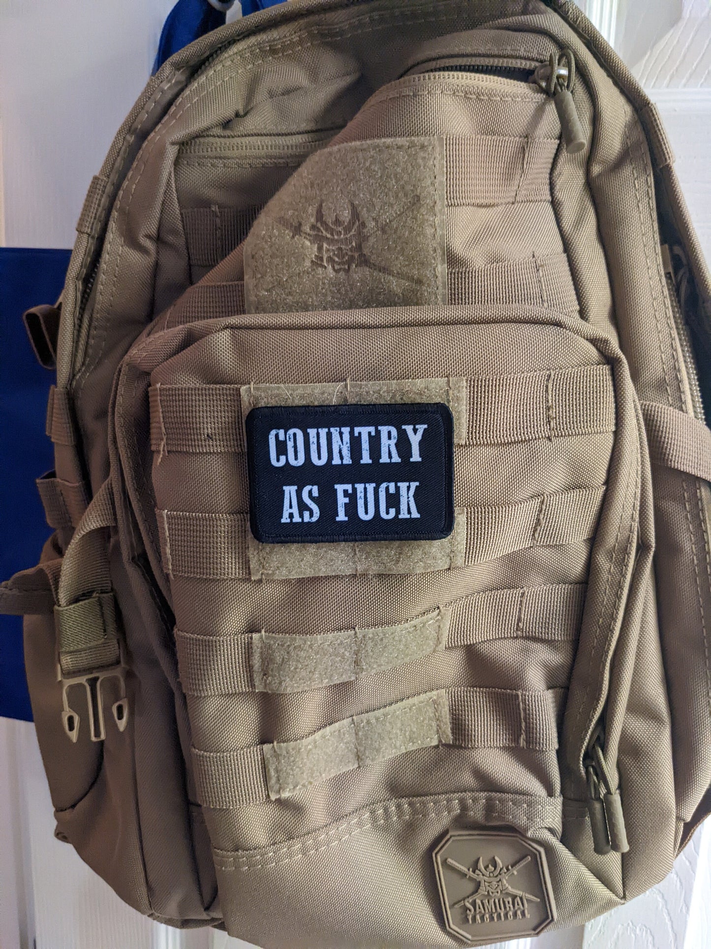 Country as fuck 2"x3" morale patch with hook and loop backing