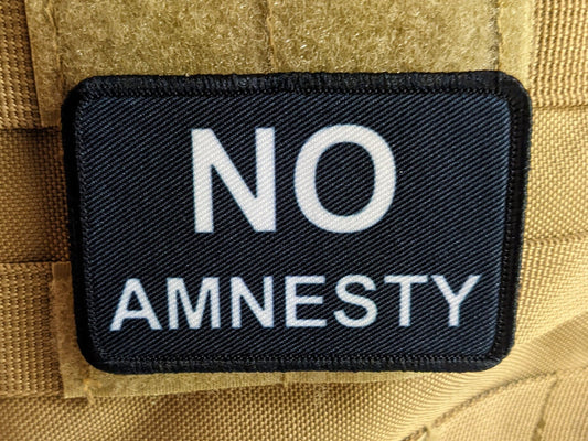 No amnesty we will not forget lockdowns  2"x3" morale patch with hook and loop backing military joke meme