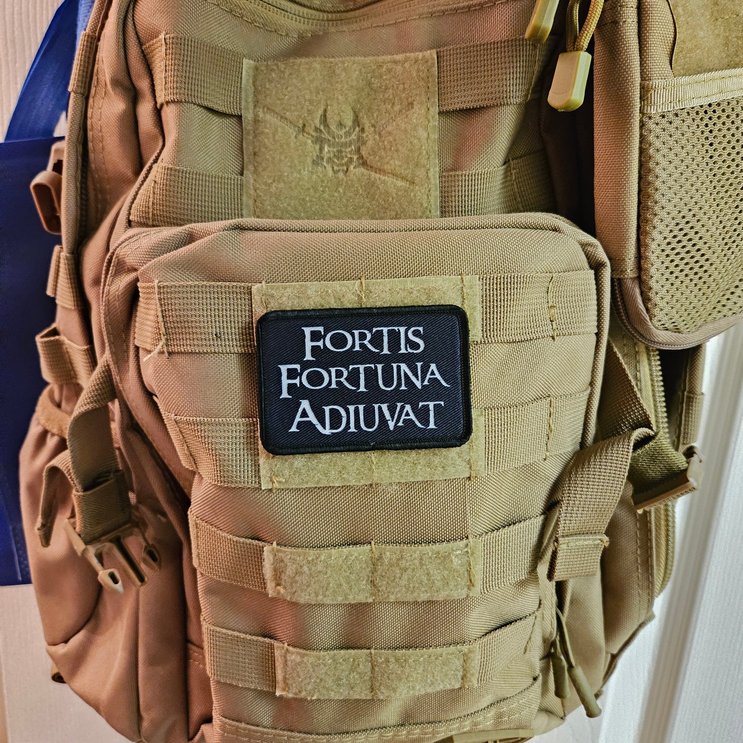 Fortis Fortuna Adiuvat fortune favors the bold 2"x3" morale patch with hook and loop backing