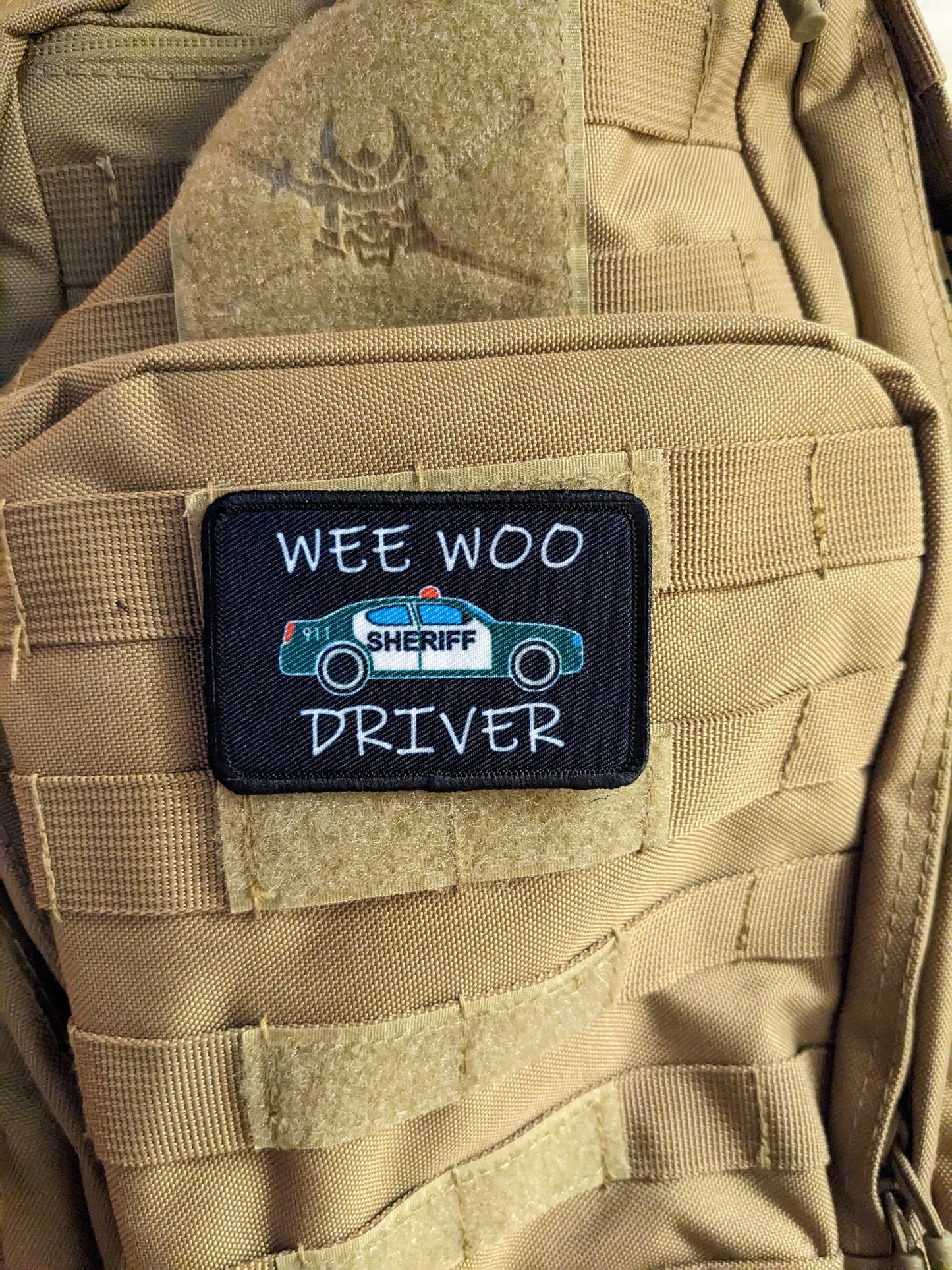 Florida version Wee woo driver sheriff department car driver funny 2"x3" removable morale patch with hook and loop backing