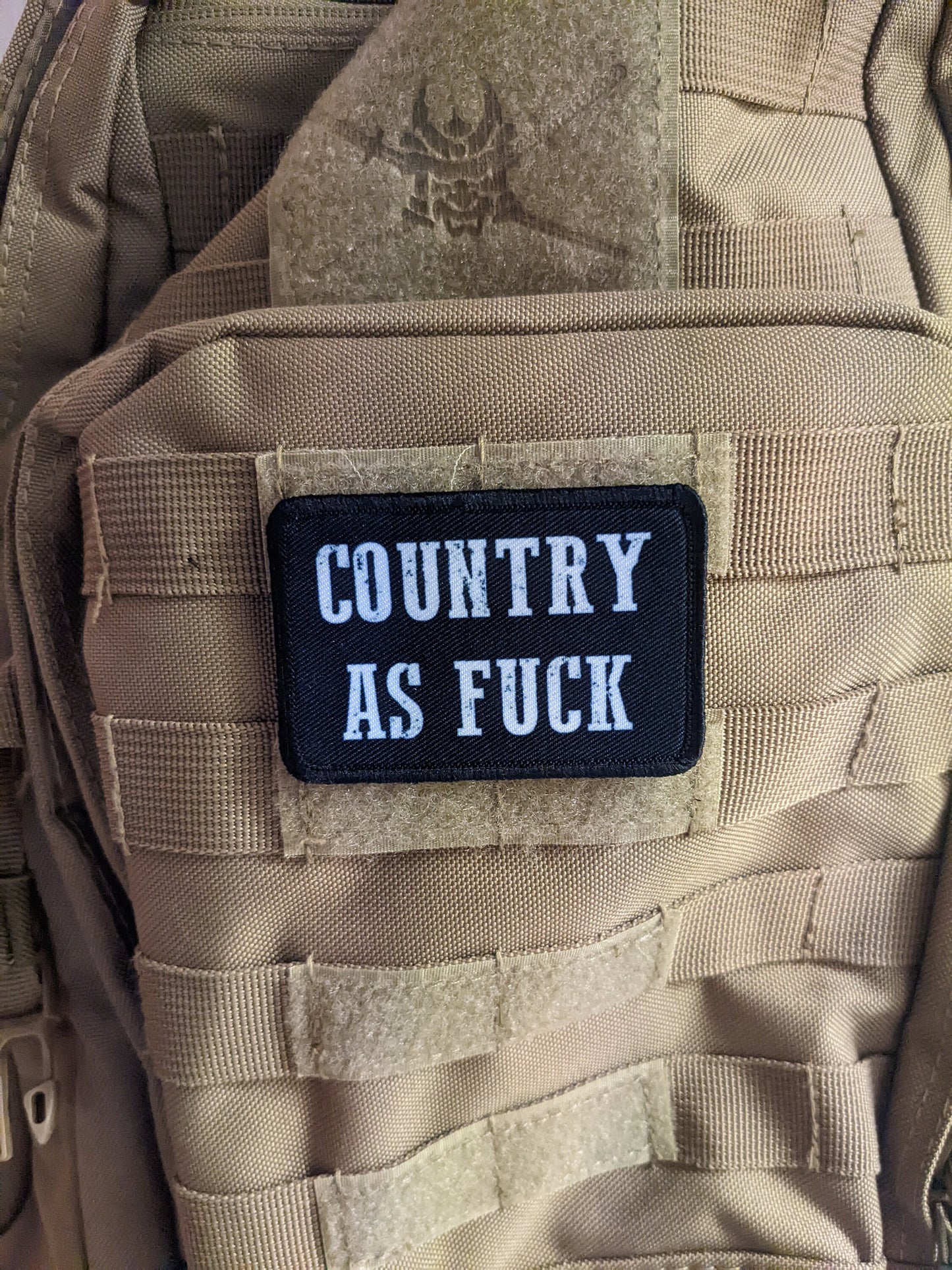 Country as fuck 2"x3" morale patch with hook and loop backing