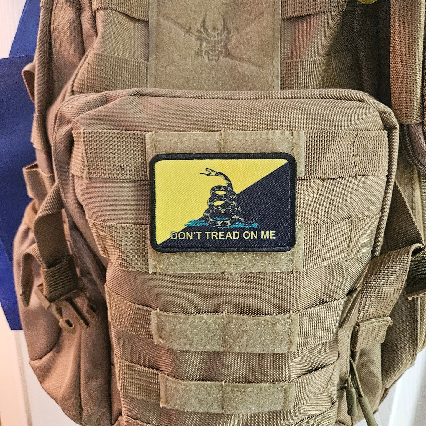 Gadsden flag don't tread on me capitalist version 2"x3" morale patch with hook and loop backing