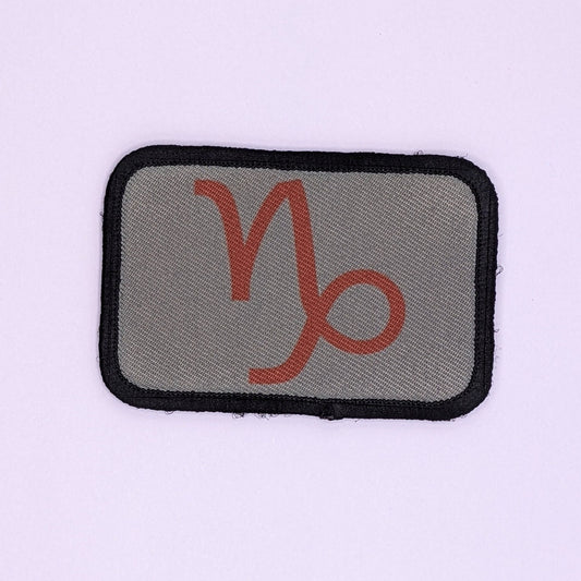 Capricorn sign zodiac custom colors available 2"x3" morale patch with hook and loop backing