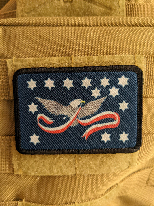 Whiskey Rebellion flag 2"x3"  removable morale patch with hook and loop backing