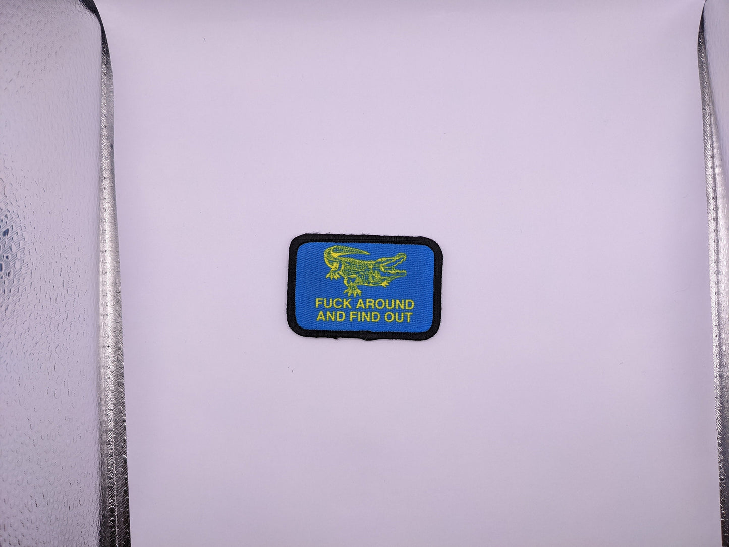 Fuck around and find out Ukraine colors  2"x3"  removable morale patch with hook and loop backing