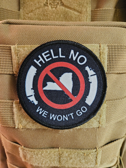 New York trucker boycott protest 3" circle removable morale patch with hook and loop backing